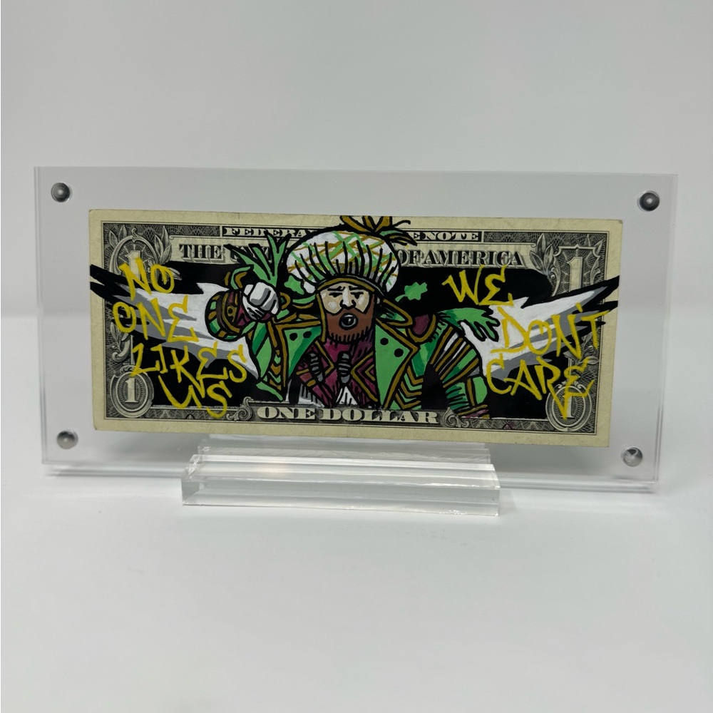 Hand painted Graffiti Art Dollar Bill Display